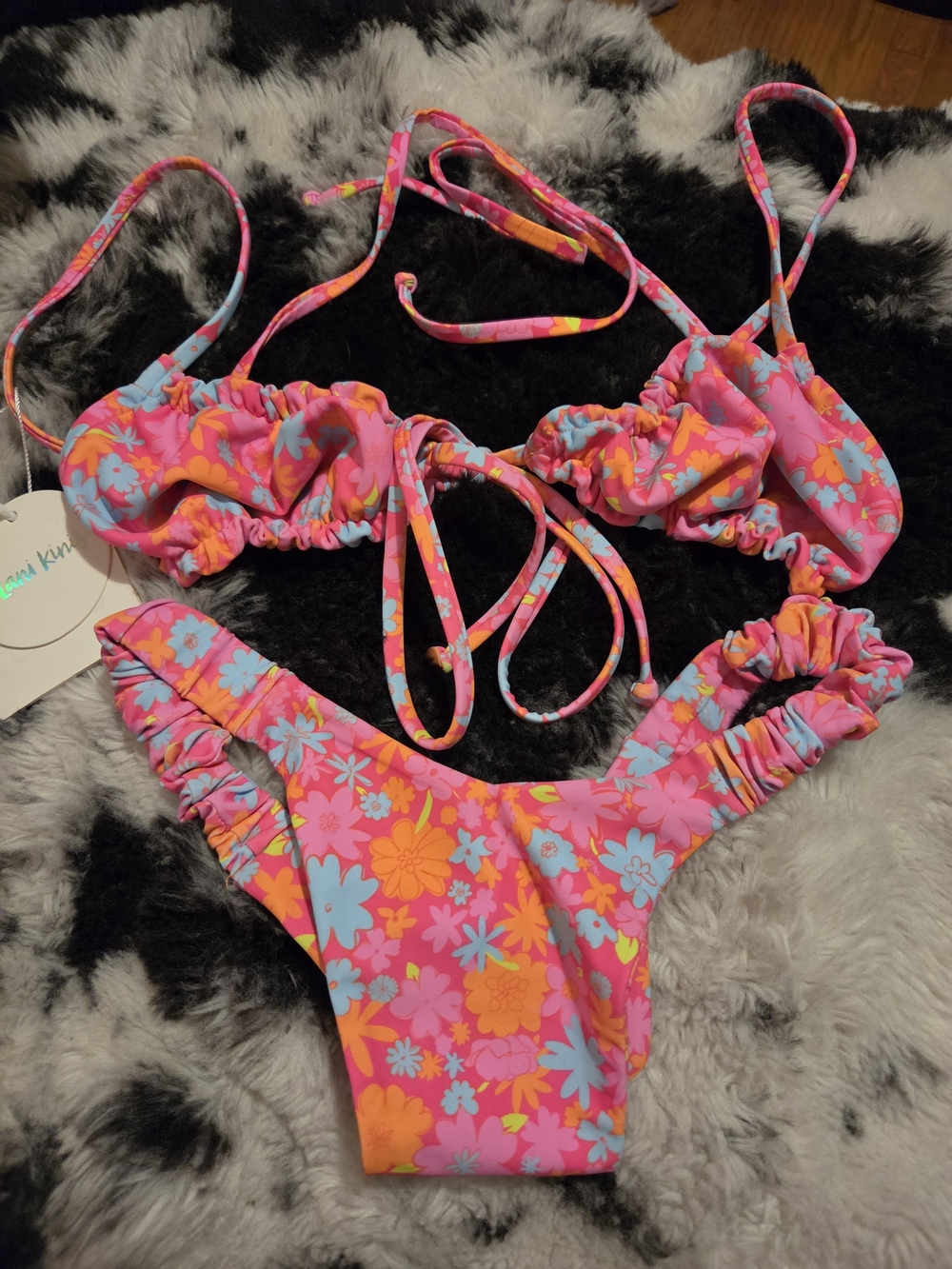 Kulani Kinis Raspberry Rose Ruched Bikini